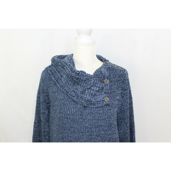 Style & Co Womens Blue Envelope Collar Long Sleeve Curved Hem Sweater 3X NWT - Picture 2 of 6